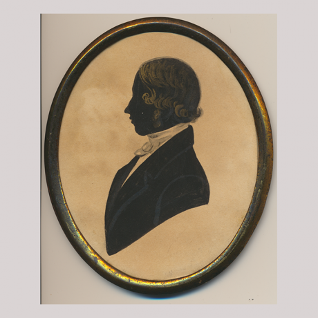 
        Front of silhouette, with man in frame looking left.